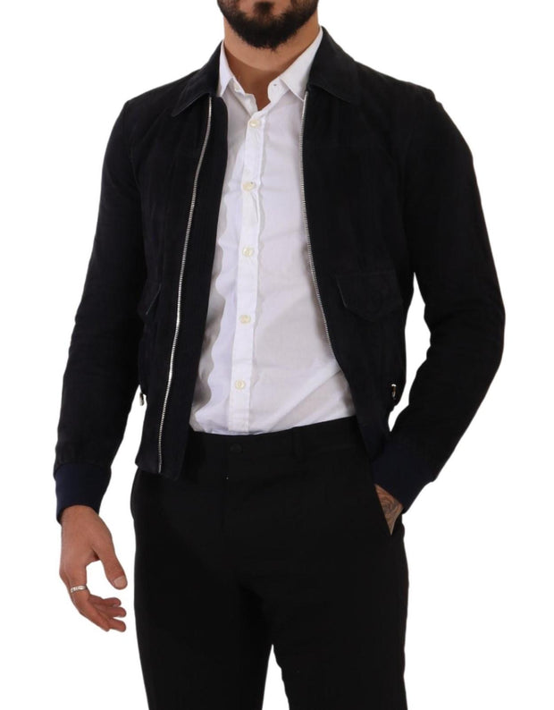Dolce & Gabbana Stunning  Lambskin Leather Coat Jacket