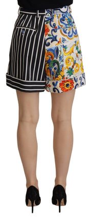 Dolce & Gabbana Striped High Waist Bermuda Shorts