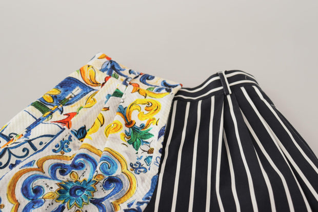 Dolce & Gabbana Striped High Waist Bermuda Shorts