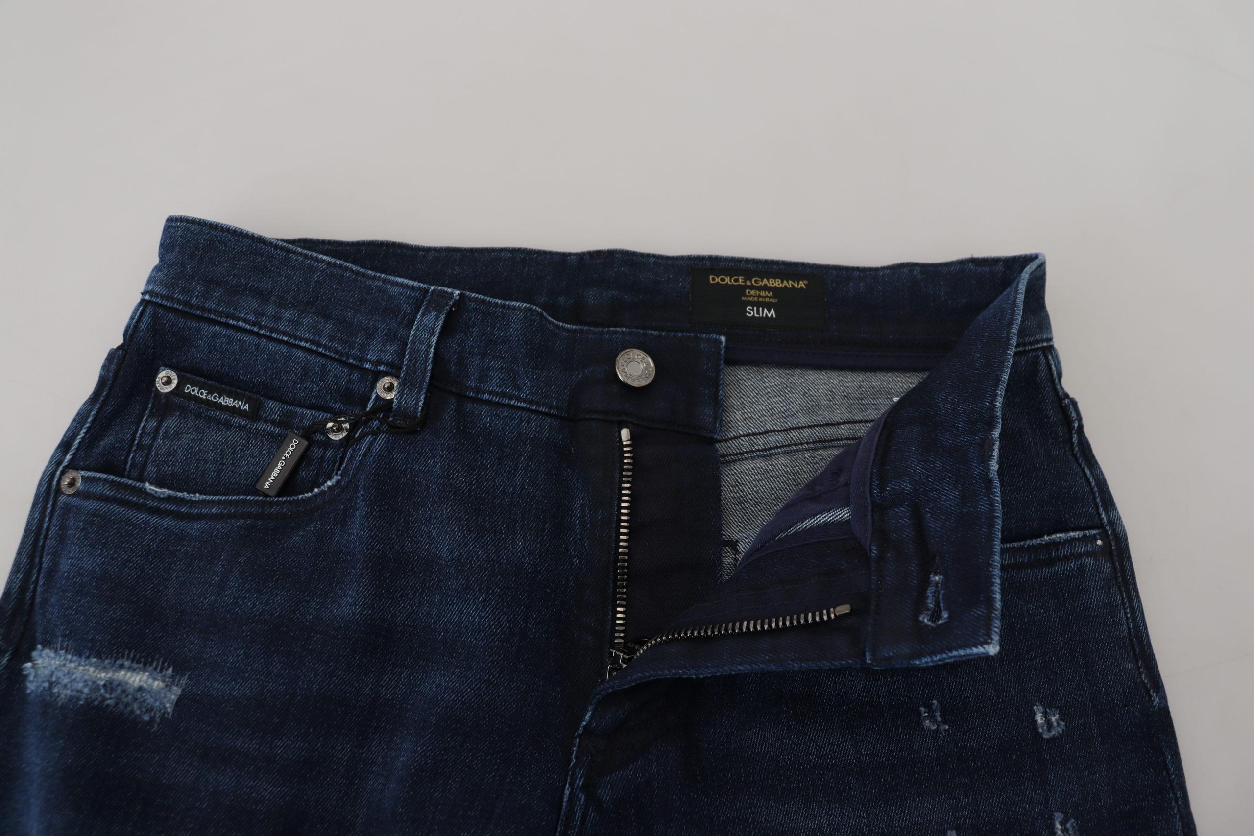 Dolce & Gabbana Men's Distressed Slim Fit Jeans
