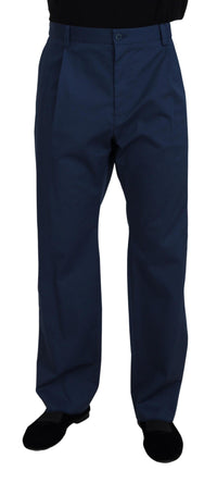 Dolce & Gabbana Classic Fit Blue Wool Dress Pants 34 Blue