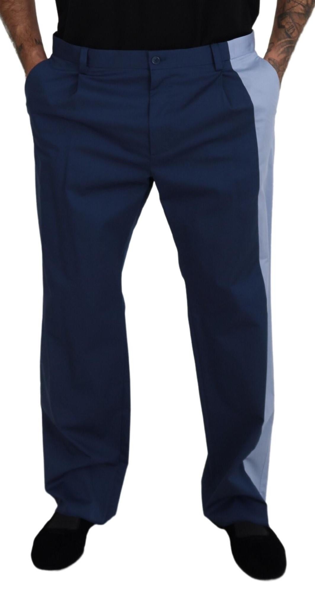 Dolce & Gabbana Classic Fit Blue Wool Dress Pants