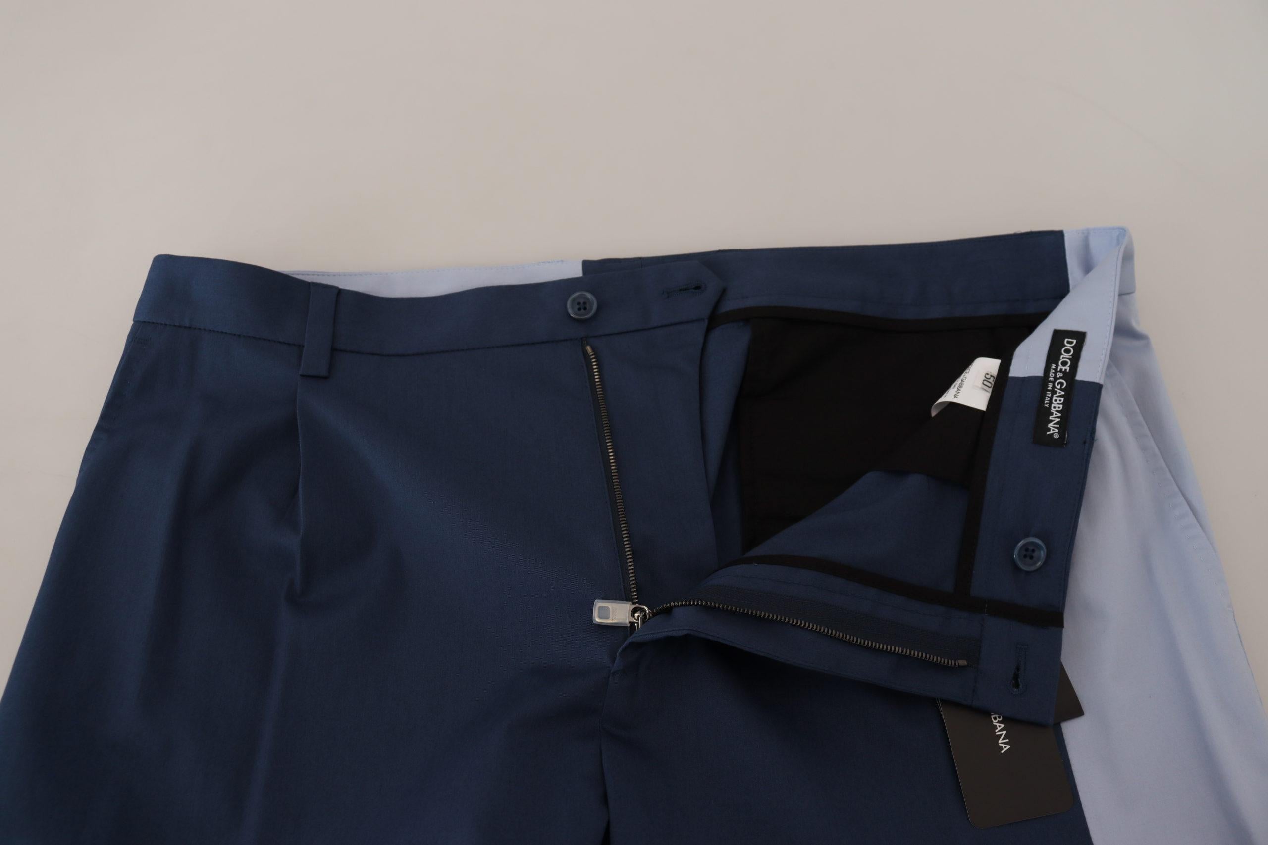 Dolce & Gabbana Classic Fit Blue Wool Dress Pants