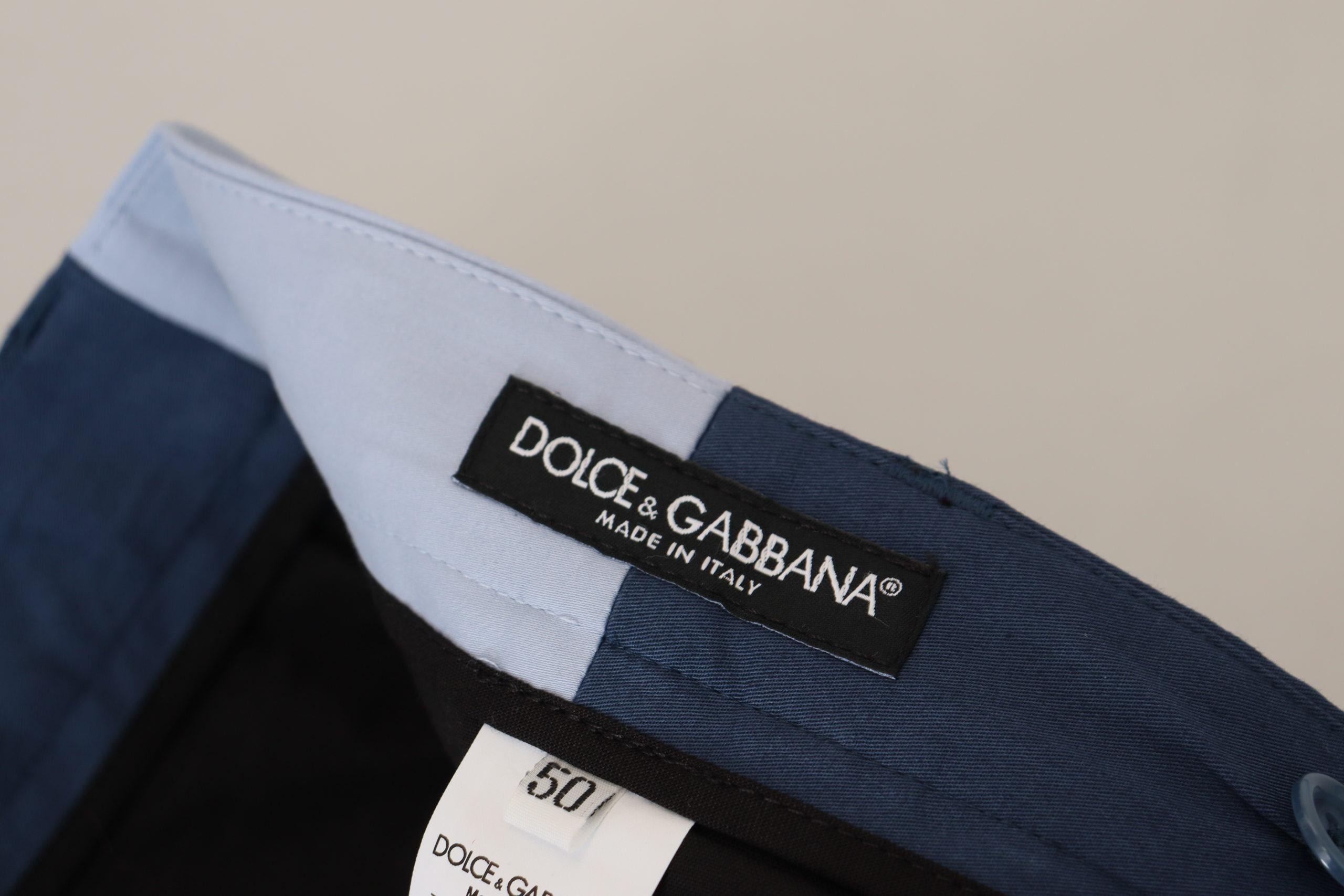 Dolce & Gabbana Classic Fit Blue Wool Dress Pants