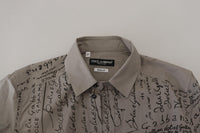 Dolce & Gabbana Signature Print Men's Dress Shirt - Grey