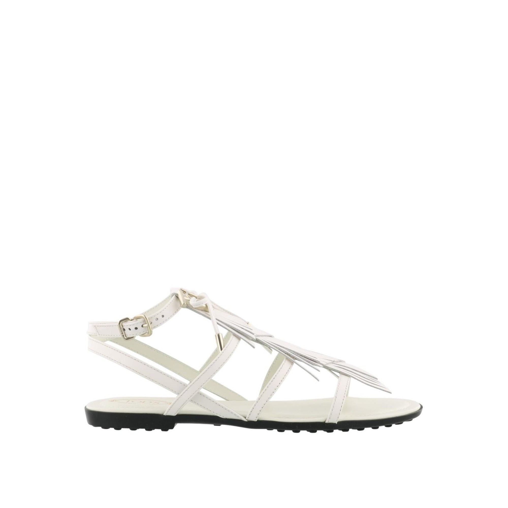 Tod's Gomma Leather Sandals 4.5 White