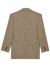 SAINT LAURENT PARIS Double-Breasted Jacket In Prince Of Wales Puppytooth Wool Women
