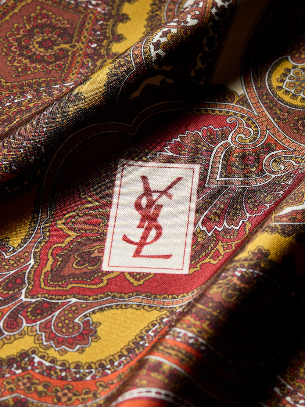 SAINT LAURENT PARIS Square Scarf In Paisley Silk Twill Women