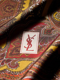 SAINT LAURENT PARIS Square Scarf In Paisley Silk Twill Women