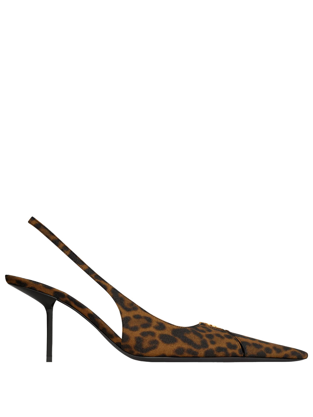 SAINT LAURENT PARIS Babylone Breteuil Slingback Pumps In Leopard Grosgrain Women