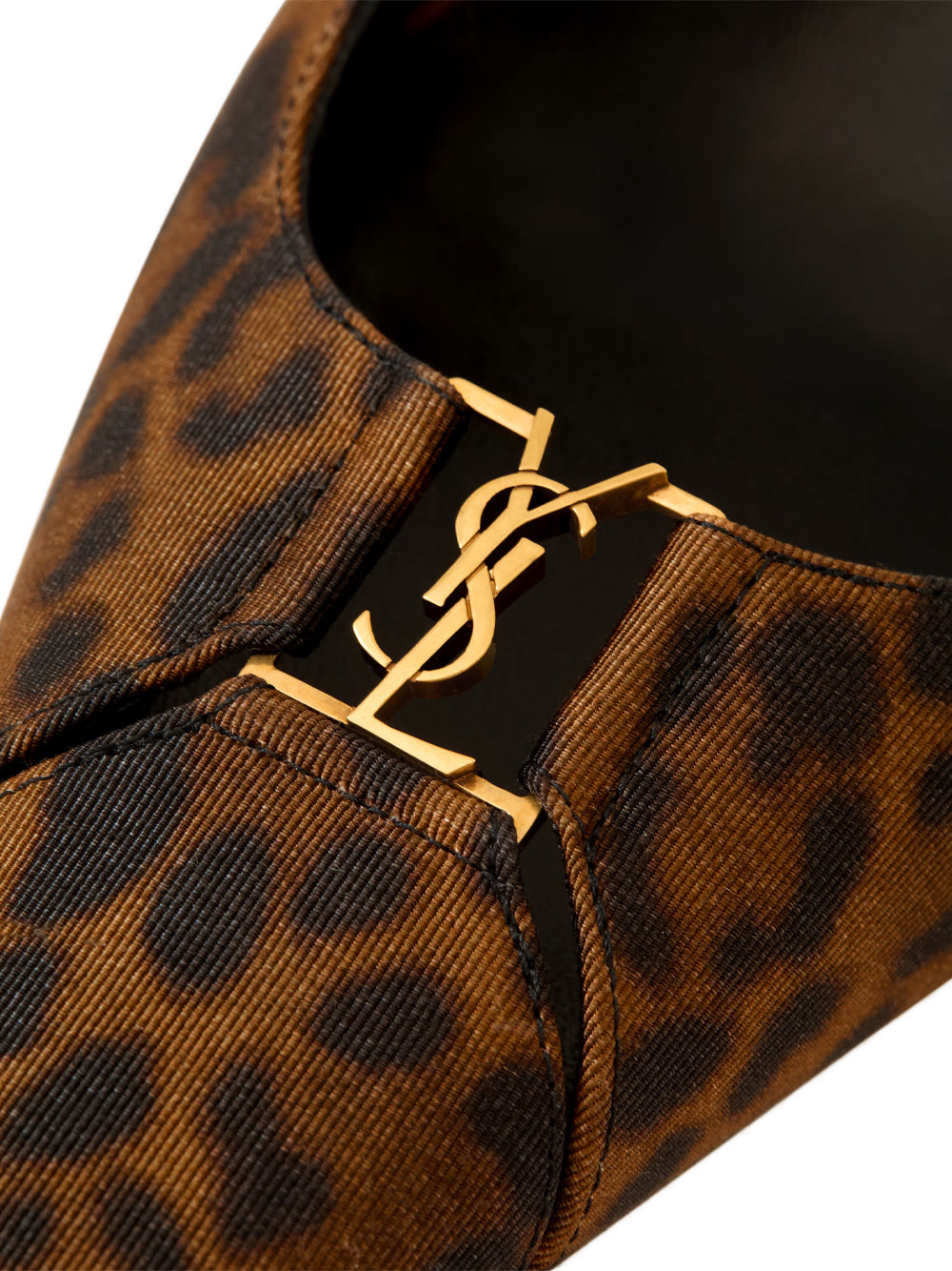 Saint Laurent Women Babylone Breteuil Slingback Pumps In Leopard Grosgrain