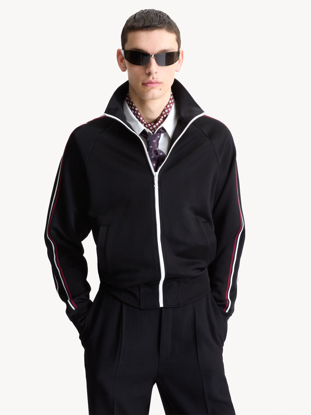 Saint Laurent Men Cassandre Track Jacket In Jersey