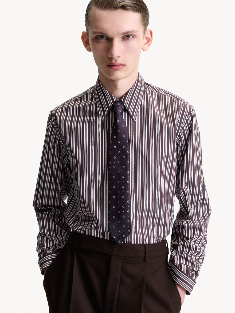 SAINT LAURENT PARIS Silk Jacquard Tie Women