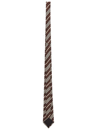 SAINT LAURENT PARIS Striped Silk Tie Women