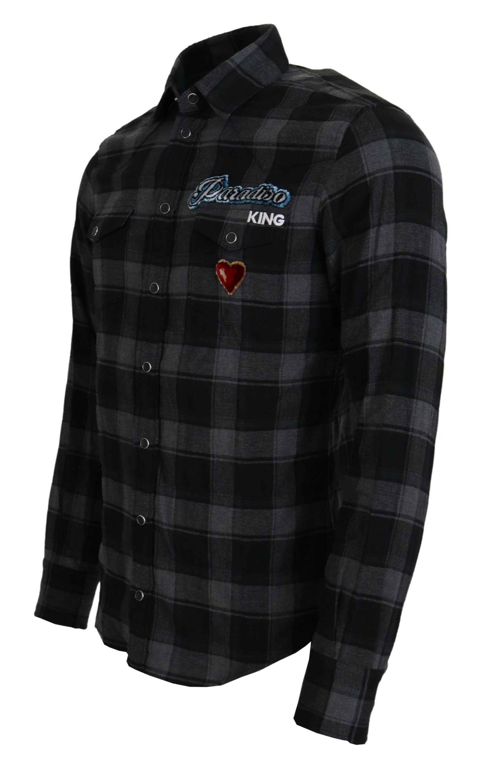 Dolce & Gabbana Men's Paradiso King Flannel Shirt Black/Gray