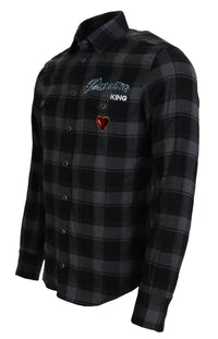 Dolce & Gabbana Men's Paradiso King Flannel Shirt Black/Gray