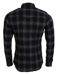Dolce & Gabbana Men's Paradiso King Flannel Shirt Black/Gray