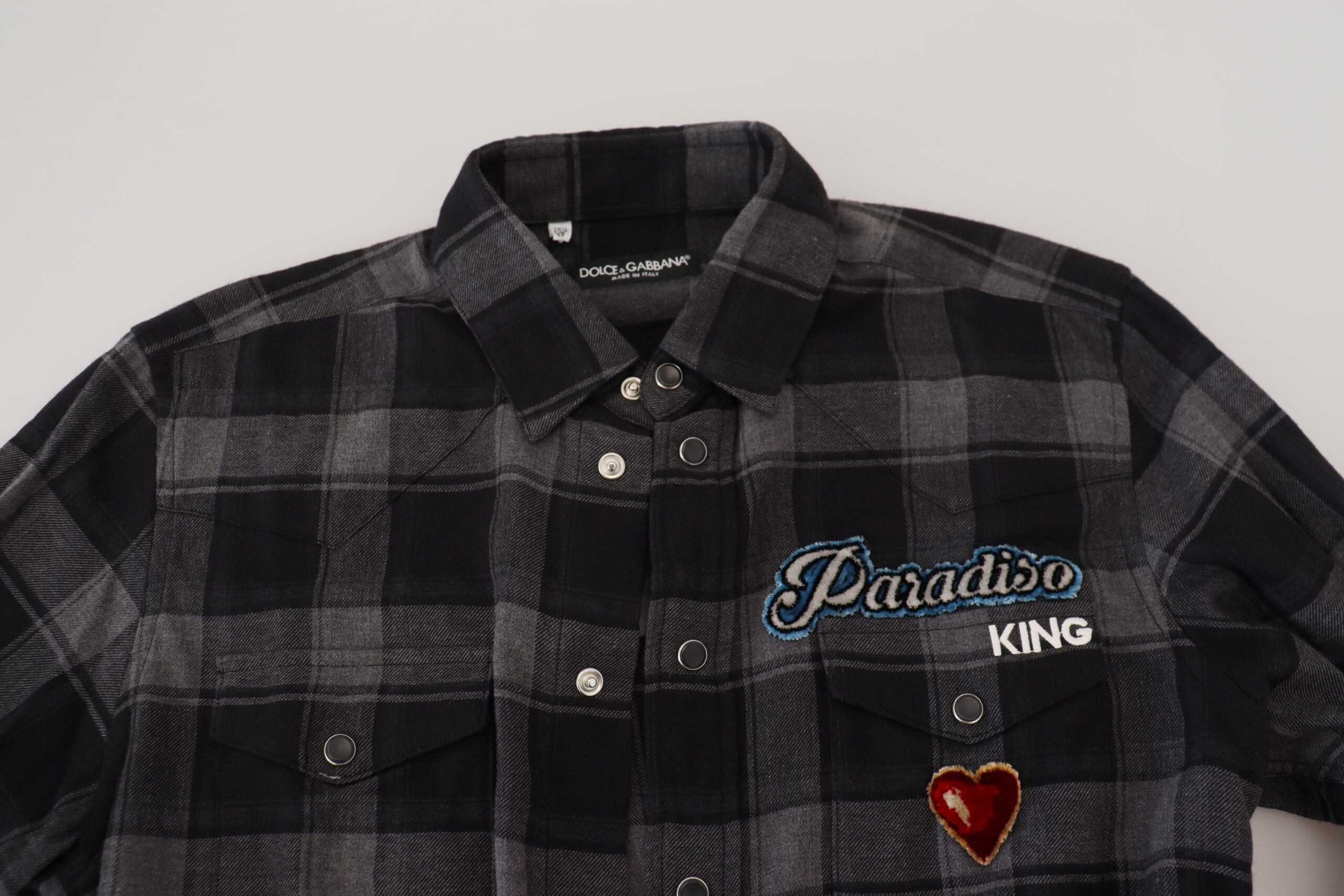 Dolce & Gabbana Men's Paradiso King Flannel Shirt Black/Gray