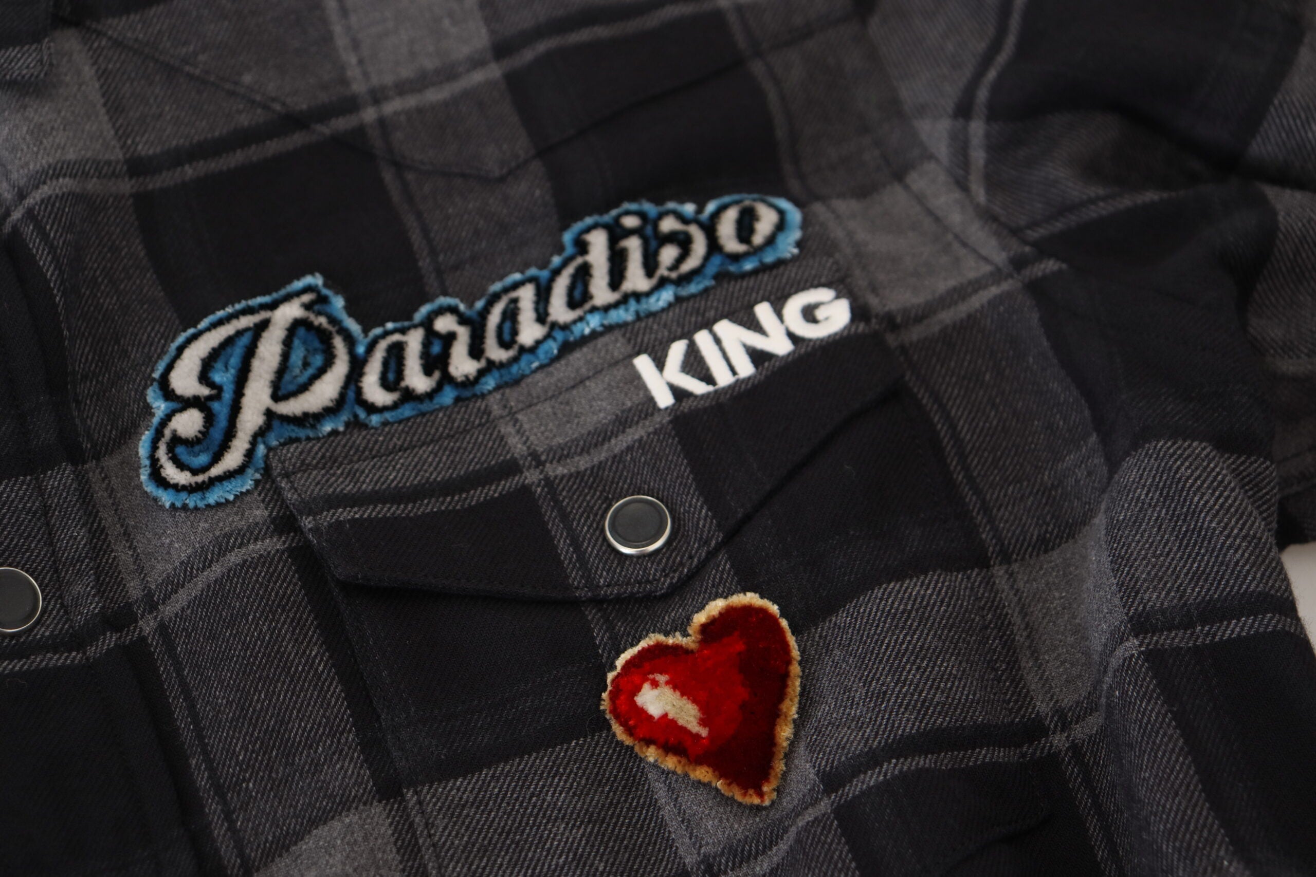 Dolce & Gabbana Men's Paradiso King Flannel Shirt Black/Gray
