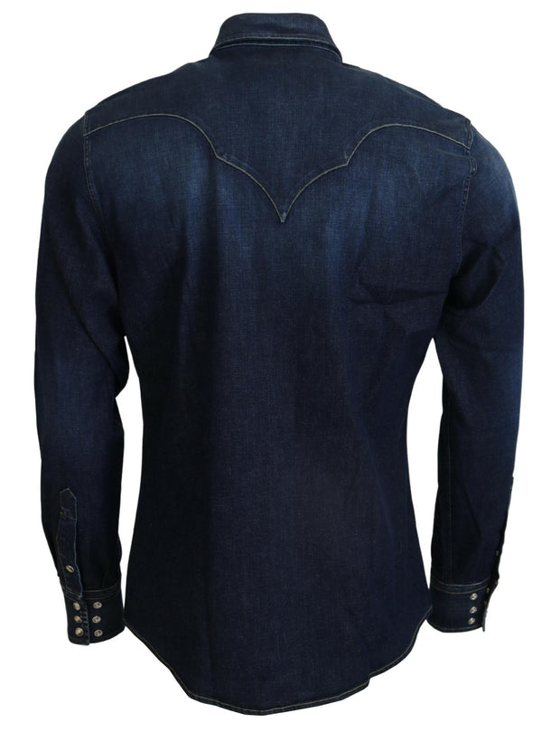 Dolce & Gabbana Cotton Long Sleeves Denim Shirt