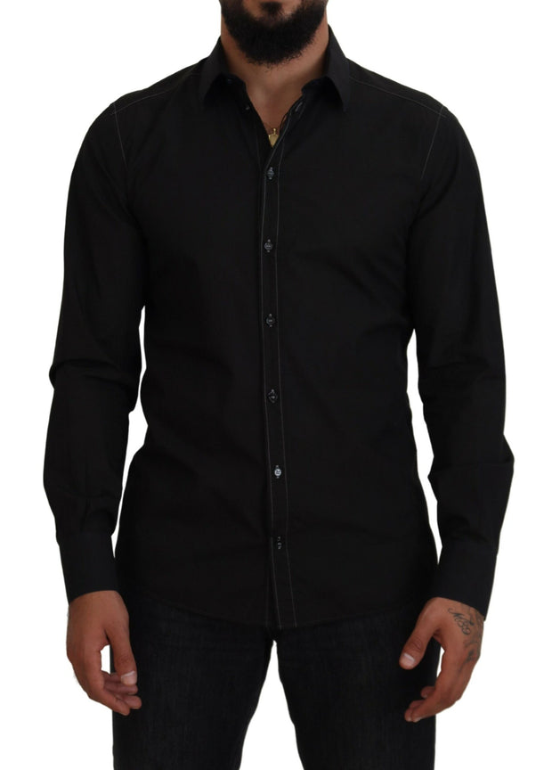 Dolce & Gabbana Classic  Cotton Collared Long Sleeve Shirt