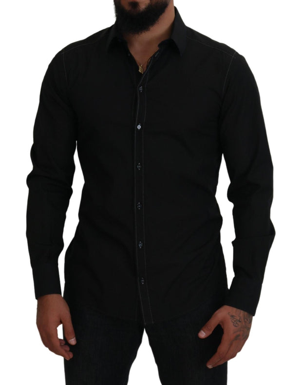 Dolce & Gabbana Classic  Cotton Collared Long Sleeve Shirt