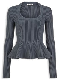 ALAÏA Top Peplum A Coste Women