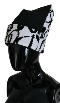 Dolce & Gabbana Abstract Print Beanie BlackWhite