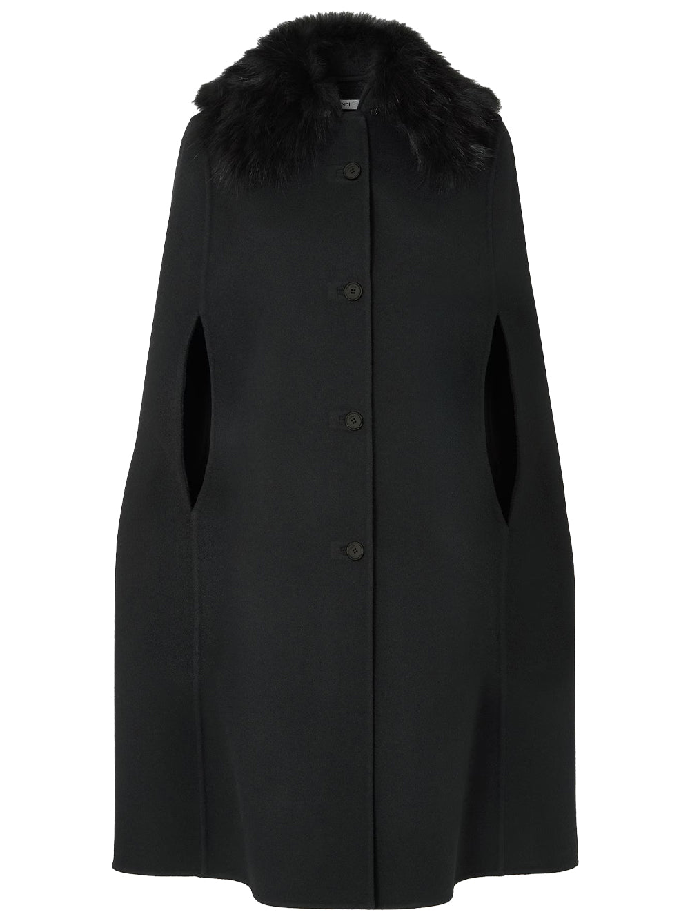 Cappa In Lana Double Con Collo In Pelliccia Women