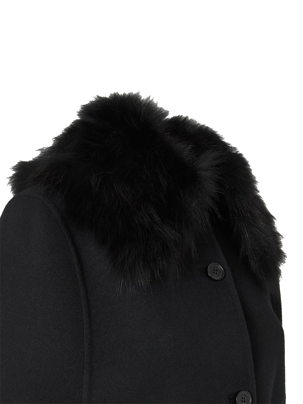 Cappa In Lana Double Con Collo In Pelliccia Women