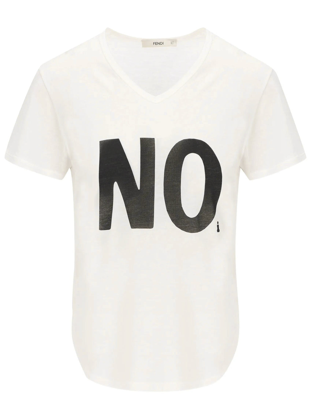 FENDI T-Shirt In Jersey Avorio Con Stampa Noi Women