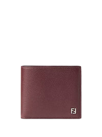 Portafoglio Ff Bi-Fold In Pelle Granata Women