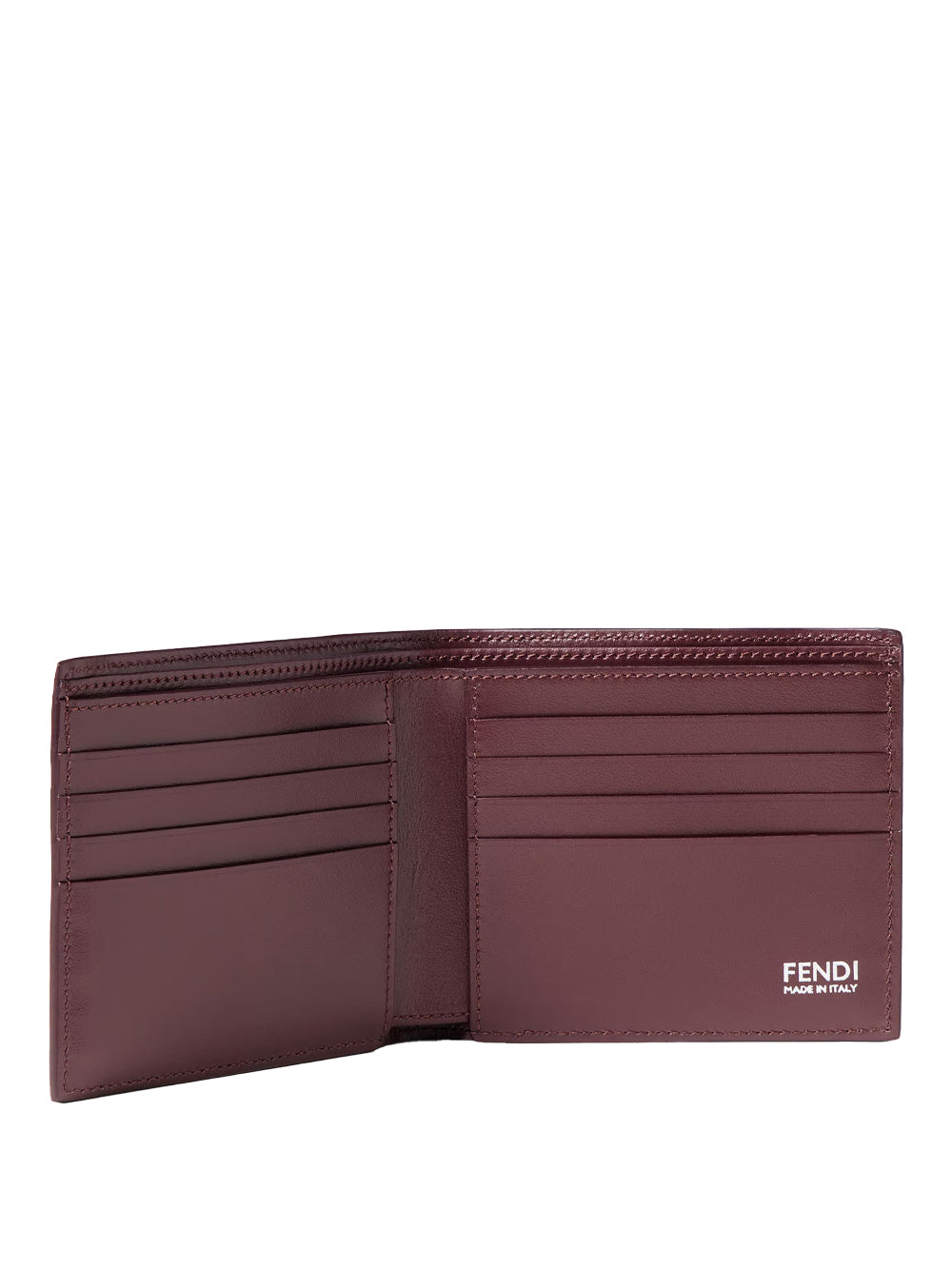 Portafoglio Ff Bi-Fold In Pelle Granata Women