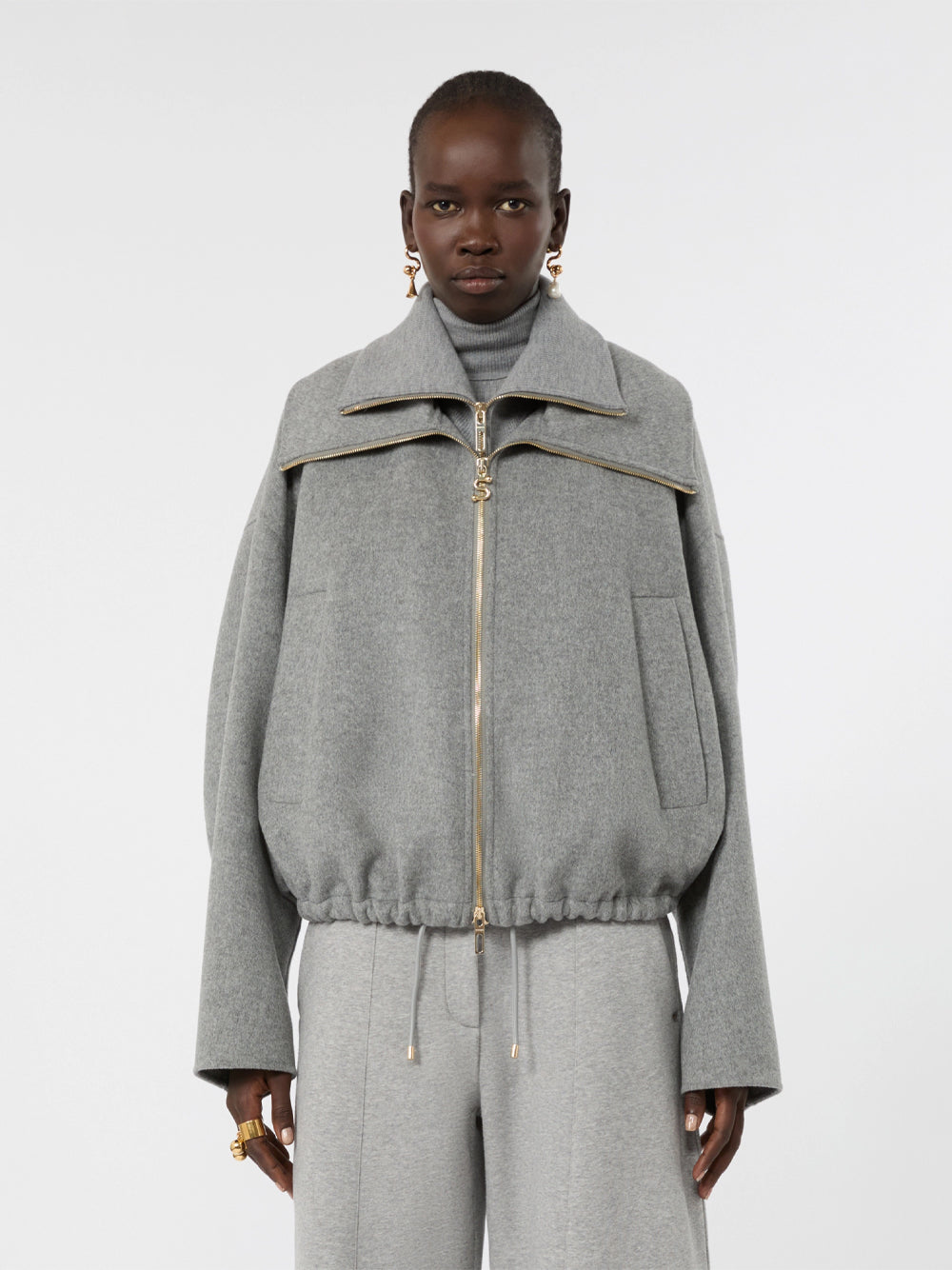 SPORTMAX Bomber In Pura Lana Con Davantino Rimovibile Women