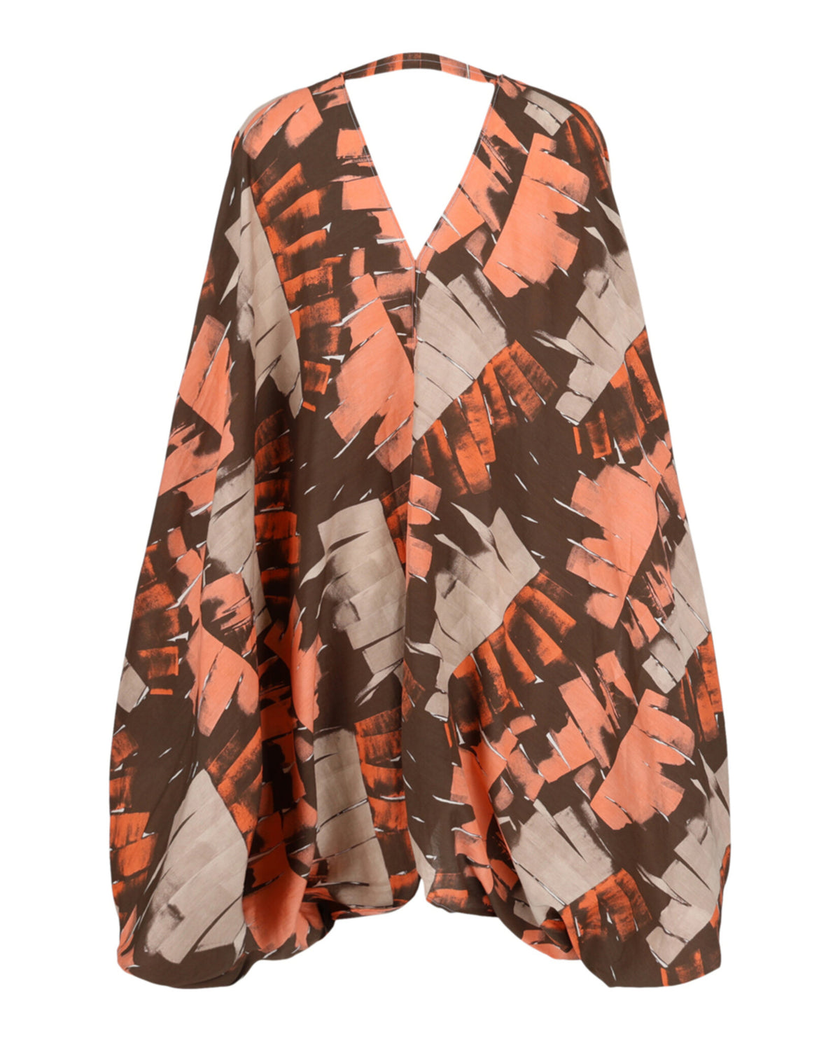 Ferragamo Womens V-Neck Poncho Patterned Dress