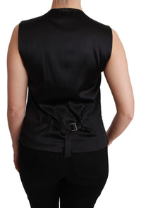 Dolce & Gabbana Dolce & Gabbana Silver Brocade Sleeveless Metallic Women's Top