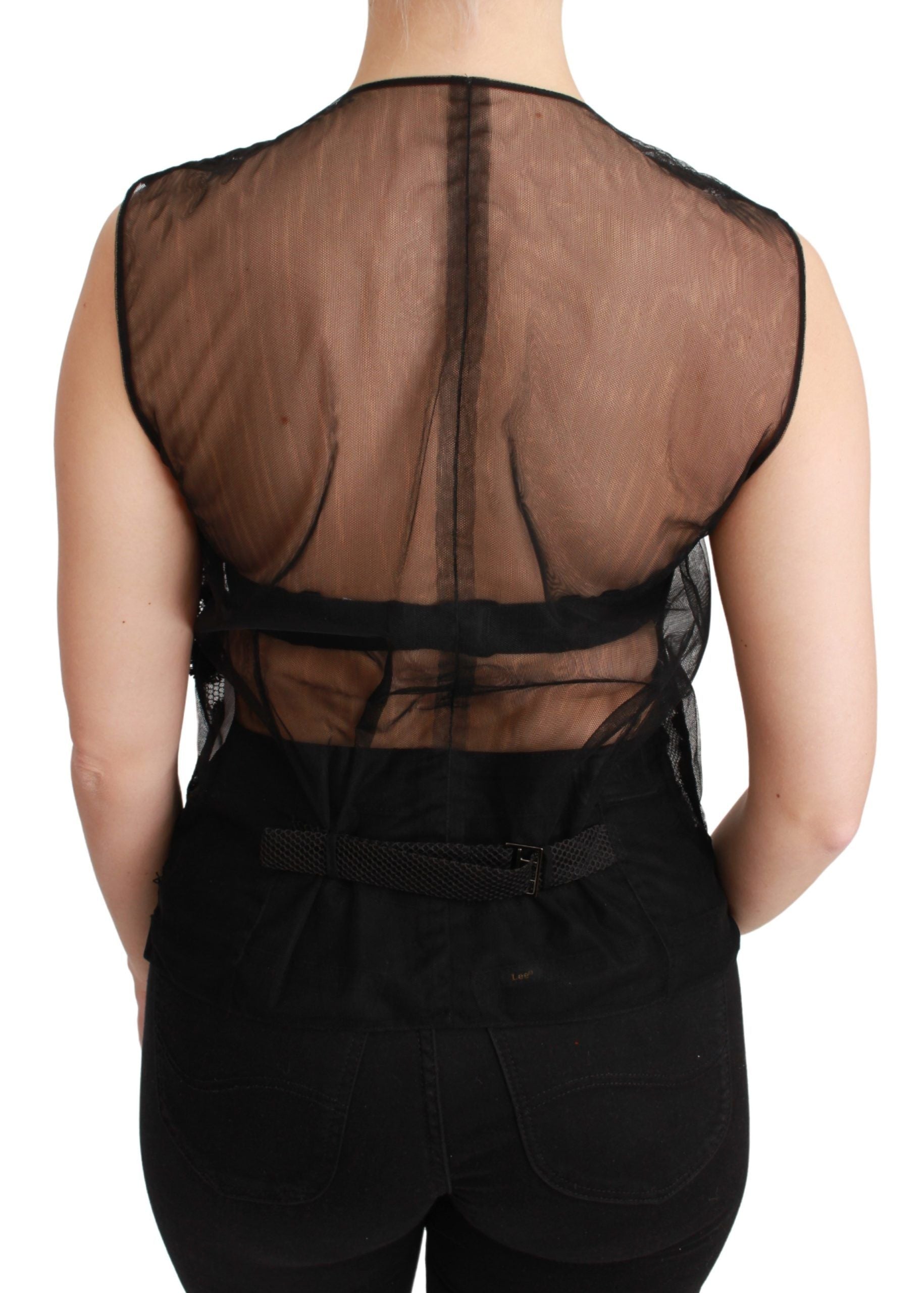 Dolce & Gabbana Dolce & Gabbana Black Floral Brocade Top Gilet Women's Waistcoat