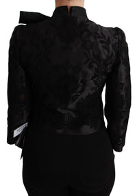 Dolce & Gabbana Dolce & Gabbana Black Floral Jacquard Blazer Silk Women's Jacket