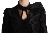 Dolce & Gabbana Dolce & Gabbana Black Floral Jacquard Blazer Silk Women's Jacket