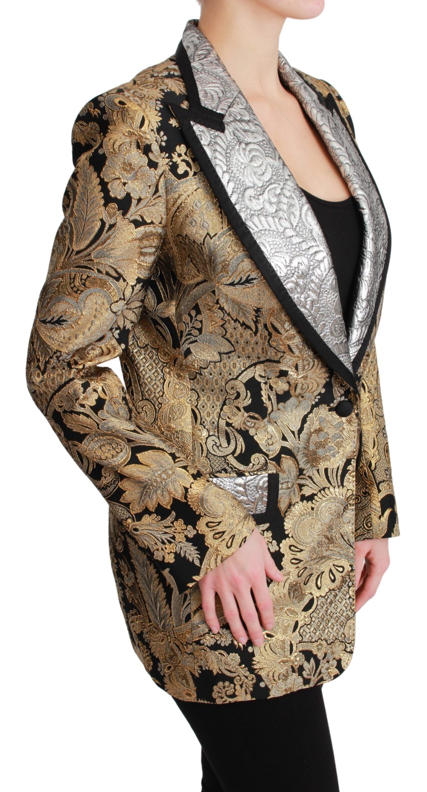 Dolce & Gabbana Dolce & Gabbana Black Gold Jacquard Blazer Women's Jacket