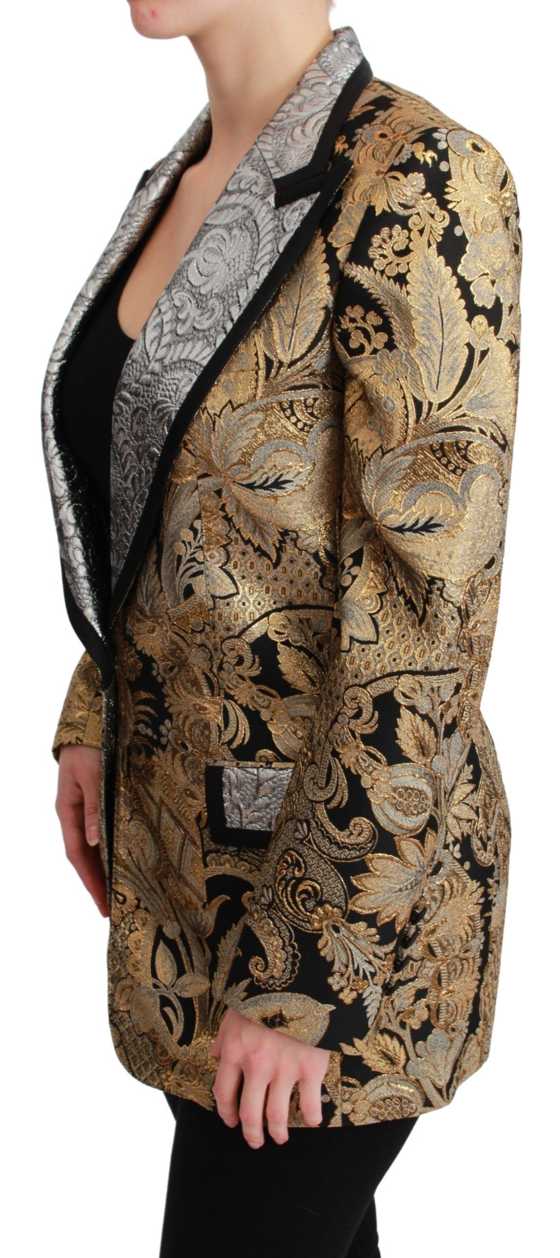 Dolce & Gabbana Dolce & Gabbana Black Gold Jacquard Blazer Women's Jacket