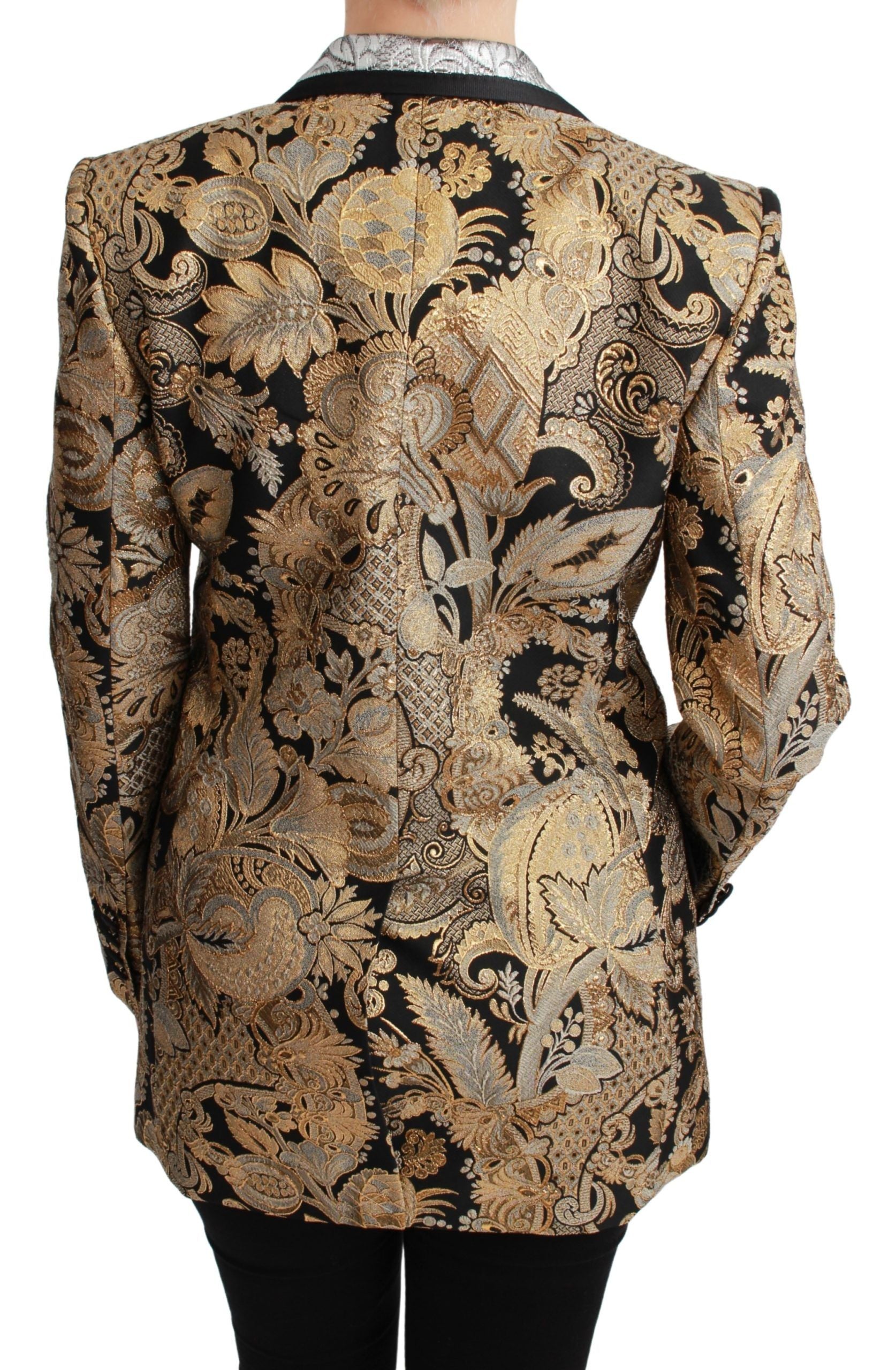 Dolce & Gabbana Dolce & Gabbana Black Gold Jacquard Blazer Women's Jacket