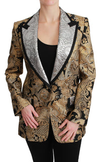 Dolce & Gabbana Dolce & Gabbana Black Gold Jacquard Blazer Women's Jacket