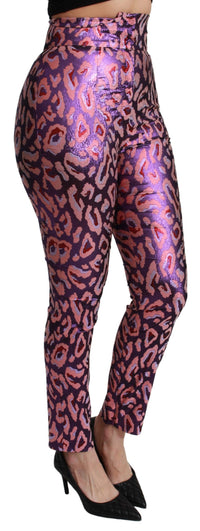 Dolce & Gabbana Multicolor Patterned Cropped High Waist Women's Pants