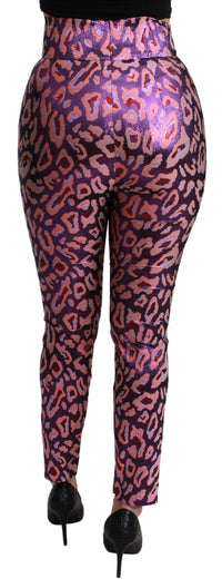 Dolce & Gabbana Multicolor Patterned Cropped High Waist Women's Pants