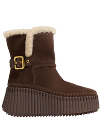 CHLOÉ Stivaletti "Nama" In Camoscio Con Fodera In Shearling Women