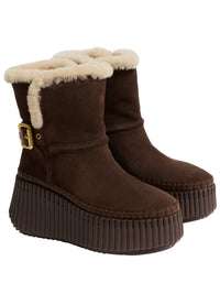 CHLOÉ Stivaletti "Nama" In Camoscio Con Fodera In Shearling Women