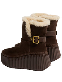 CHLOÉ Stivaletti "Nama" In Camoscio Con Fodera In Shearling Women