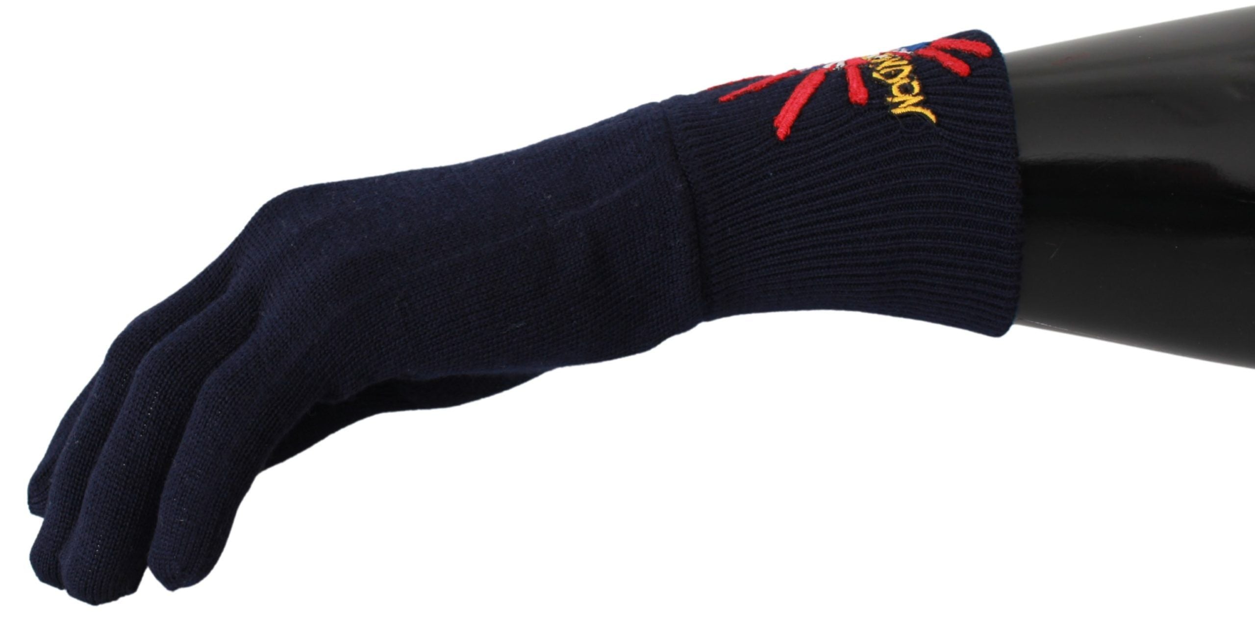Dolce & Gabbana Dolce & Gabbana Blue #DMen'sLondon Embroidered Wool Men's Gloves