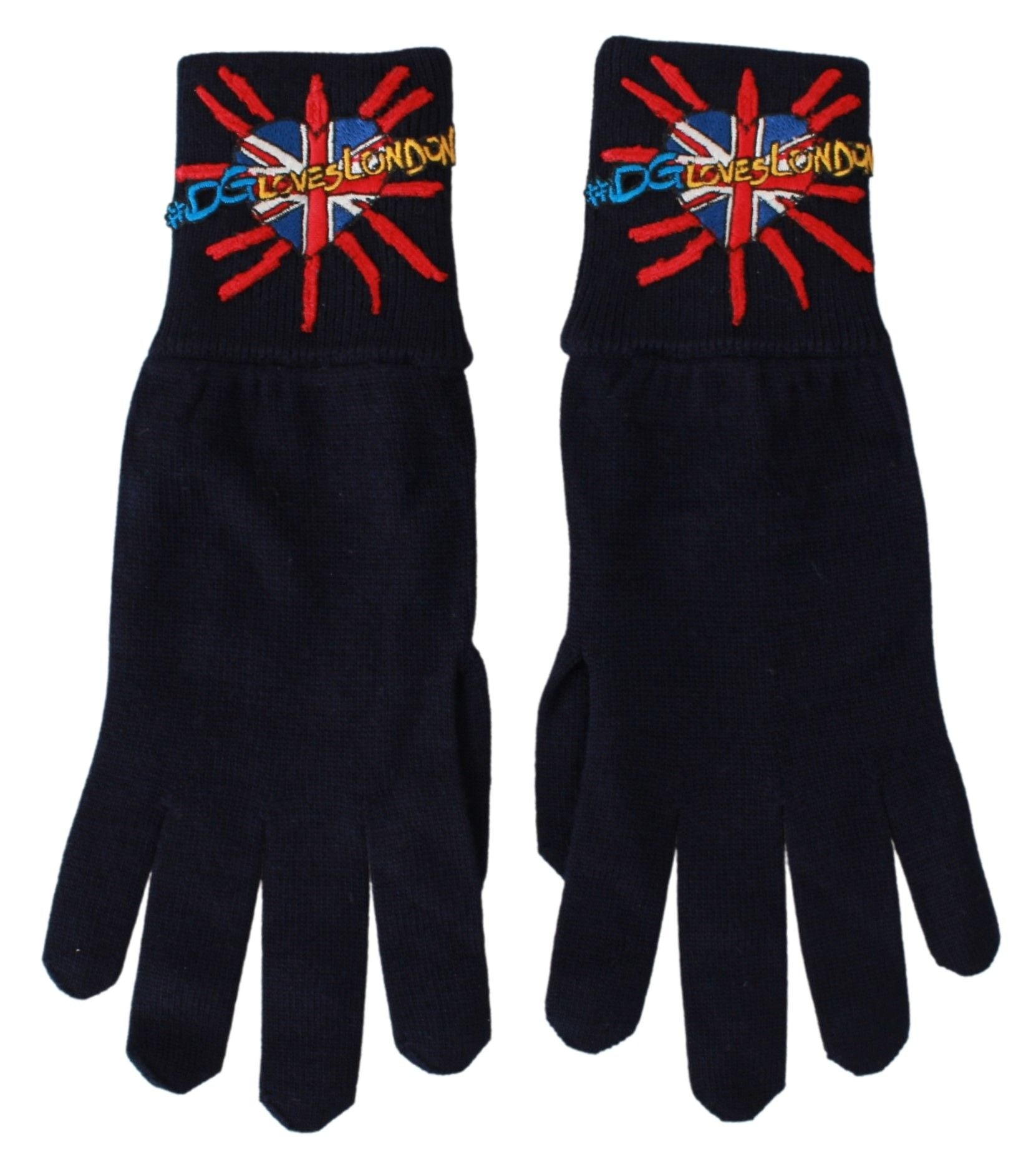 Dolce & Gabbana Dolce & Gabbana Blue #DMen'sLondon Embroidered Wool Men's Gloves